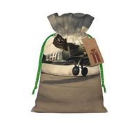 Bolsas de cordón con estampado de avión de la Segunda Guerra Mundial, bolsas de regalo reutilizables con cordón, perfectas para vacaciones y fiestas