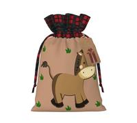 Bolsas de cordón con estampado de burro de dibujos animados, bolsa de bocadillos de caramelos, bolsas reutilizables para envolver y almacenar, talla M