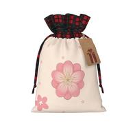 Bolsas de cordón con estampado de flores de cerezo rosa, bolsa de aperitivos de caramelos, bolsas reutilizables para envolver y almacenar, S