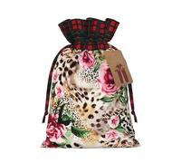 Bolsas de cordón con estampado de leopardo y tigre animal, bolsa de bocadillos de caramelos, bolsas reutilizables para envolver y almacenar, S