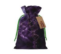 Bolsas de cordón con estampado de mármol morado para regalos, bolsas de regalo de tela reutilizables, para regalos de vacaciones y fiestas