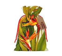 Bolsas de cordón con estampado de pájaro tropical del paraíso, bolsas de aperitivos, bolsas de almacenamiento para envolver regalos, decoraciones de fiesta