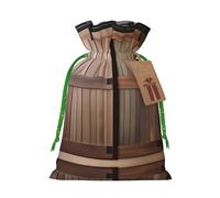 Bolsas de cordón con estampado floral de puerta de granero verde azulado, bolsas de regalo reutilizables con cordón, perfectas para vacaciones y fiestas