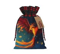 Bolsas de cordón de celosía, bolsas de regalo de Navidad, bolsas de regalo de Navidad, bolsa de recuerdo de fiesta de Navidad, naranja y rojo fénix