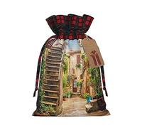 Bolsas de cordón de celosía, bolsas de regalo de Navidad, bolsas de regalo de Navidad, bolsa de recuerdo de fiesta de Navidad, Italia Toscana