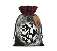 Bolsas de cordón de celosía, bolsas de regalo de Navidad, bolsas de regalo de Navidad, bolsa de recuerdos de fiesta de Navidad, tema musical, claves de música