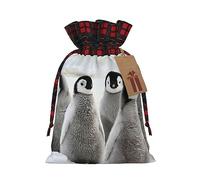 Bolsas de cordón de celosía, bolsas de regalo de Navidad, bolsas de regalo de Navidad, bolsa de recuerdo de fiesta de Navidad, pingüino emperador