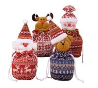 Bolsas de cordón de Navidad, fáciles de usar, 28 x 15 cm, bolsas de cordón pequeños de Navidad, de golosinas para dulces de dulces App-le Cookie, versátiles, para amigos de la familia, colegas,