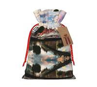 Bolsas de cordón para caramelos, bolsas de envoltura de Navidad, bolsas de golosinas de Navidad, bolsa de recuerdo de fiesta de Navidad, Dublín Irlanda Ha Penny Bridge River