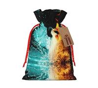 Bolsas de cordón para caramelos, bolsas de envoltura de Navidad, bolsas de golosinas de Navidad, bolsa de recuerdo de fiesta de Navidad, bolsa de fuego y fénix de agua