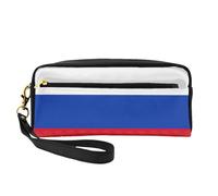 Bolsas de cosméticos con bandera rusa para mujer, neceser de viaje, organizador de accesorios, bolsa con cremallera, idea de regalo, Black, Talla única, Neceser de maquillaje