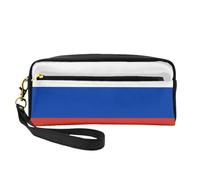 Bolsas de cosméticos con bandera rusa para mujer, neceser de viaje, organizador de accesorios, bolsa con cremallera, idea de regalo, Black, Talla única, Neceser de maquillaje