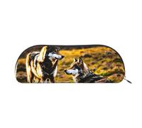 Bolsas de cosméticos con estampado de cebra para mujer, bolsa de maquillaje, bolsa de almacenamiento de viaje, neceser de aseo, wolfs, One Size