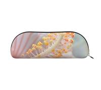 Bolsas de cosméticos con estampado de células eucariotas adherentes vistas a través de un microscopio para mujeres, bolsa de maquillaje, bolsa de almacenamiento de viaje, neceser de aseo, Flower, One