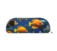 Bolsas de cosméticos con estampado de hojas de plantas y pájaros tropicales para mujer, bolsa de maquillaje, bolsa de almacenamiento de viaje, neceser para lápices, The Underwater World Tropical Fish,