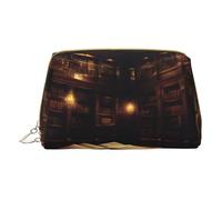 Bolsas de cosméticos con estampado de llama índigo, bolsa de maquillaje pequeña para bolso, bolsa de cosméticos, bolsa de aseo para mujer, viaje, Librería misteriosa de sala de libros., Talla única