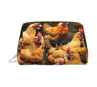 Bolsas de cosméticos con estampado de retazos de tela africana, bolsa de maquillaje pequeña para bolso, bolsa de cosméticos, bolsa de aseo para mujer, viaje, un caldo de pollos, Talla única