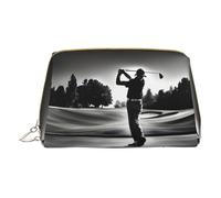 Bolsas de cosméticos con estampado floral blanco y negro, bolso de maquillaje de cuero pequeño para cartera, bolsa de cosméticos, bolsa de aseo embrague para mujeres viaje, Ondas Blanco y Negro, One