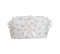 Bolsas de cosméticos de encaje floral para mujer, artículos de aseo personal, almacenamiento de joyas, tela de algodón suave, gran capacidad, organizadores de cosméticos de gran capacidad