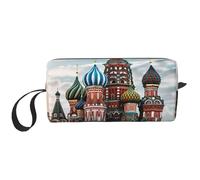 Bolsas de cosméticos de la catedral de San Basilio en Moscú para mujer, bolsa de maquillaje portátil, bolsa de almacenamiento de viaje, bolsa de recepción diaria, bolsa de aseo de gran capacidad,