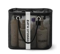 Bolsas de cosméticos de malla para mujer, bolsa de aseo de secado rápido con asa, bolsa de almacenamiento de baño plegable e impermeable, bolsa de viaje portátil para baño, gimnasio y vacaciones