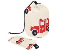 Bolsas de cosméticos de viaje, bolsa de maquillaje, Little Red Fire Truck para mujeres, fundas plegables portátiles, multifuncionales, bolsas de cubo de aseo redondo, organizador de almacenamiento,