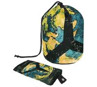 Bolsas de cosméticos de viaje con cordón, bolsa de maquillaje con diseño de icono de la paz, organizador grande impermeable para mujeres, Art Peace Icon, 9.9x6.9in/25.2x17.6cm;6x3.5in/15.2x8.8cm,