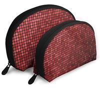 Bolsas de cosméticos de viaje con diseño de cuadrícula de mosaico abstracto para mujer, impermeables, 2 piezas, bolsa de embrague para maquillaje, bolsa organizadora de cosméticos y artículos de toc