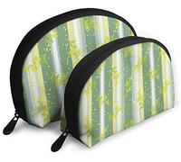 Bolsas de cosméticos de viaje con hojas de flores de primavera Mimosa para mujer, impermeables, 2 piezas, bolsa de embrague para maquillaje, bolsa organizadora de cosméticos y artículos de tocador,