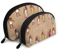 Bolsas de cosméticos de viaje Gods of Egypt para mujer, impermeables, 2 piezas, bolsa de embrague para maquillaje, bolsa organizadora de cosméticos y artículos de tocador, bolsa de viaje portátil pa