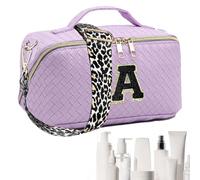 Bolsas de cosméticos de Viaje para Mujer, Bolsa de Maquillaje con Letra Inicial, Bolsa de cosméticos portátil Bolsa de Maquillaje de Gran Capacidad, Neceser Multiusos para mamá, Dama de, Amiga, Herma