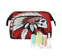 Bolsas de cosméticos grandes con diseño de calavera india para almacenamiento