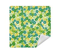 Bolsas de cosméticos para lentes de cámara, autoadhesivas, organizador de viaje, 13.8 x 13.8 pulgadas, envoltura, maquillaje para mujeres, Flores Pequeñas Verde Amarillo, 17.7x17.7in