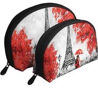 Bolsas de cosméticos para Mujer, Bolsa de Maquillaje de Viaje, París, Europa, Francia, 2 uds.