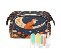 Bolsas de cosméticos para mujer, diseño de zorro, luna, bruja, monedero, monedero para brochas de maquillaje
