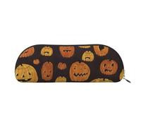 Bolsas de cosméticos pintadas a mano con estampado de libélula para mujer, bolsa de maquillaje, bolsa de almacenamiento de viaje, neceser de aseo y estuche para lápices, Calabaza de Halloween 1, One