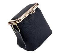 Bolsas de cuero multiusos para monedas, organizadores de joyas, estuche de cosméticos de viaje, textura de cuero para aretes, anillos, lápiz labial, joyería para collar, Black, Talla única