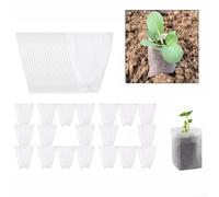 Bolsas de cultivo de plantas de tela no tejida con diseño de circulación de aire para flores, verduras, suministros de jardín, 100 unidades, color blanco, 14 x 16 pulgadas
