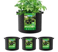 Bolsas de cultivo de tela - 26/31/32 cm 4 macetas de tela no tejida gruesa para | de cultivo portátil, con asas, maceta para plantar flores, patatas y deslegu, 10 Galones, Se référer au