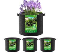 Bolsas de cultivo de tela - 26/31/32 cm 4 macetas de tela no tejida gruesa para | de cultivo portátil, con asas, maceta para plantar flores, patatas y deslegu, 15 Galones, Se référer au