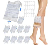 Bolsas De Drenaje De Orina,10 Piezas 2000 Ml Bolsa Pierna Bolsa Drenaje Orina,Bolsas De Orina De Piernas,Bolsa Recogida Orina Para Hombres Y Mujeres,Dispositivo De Estabilización