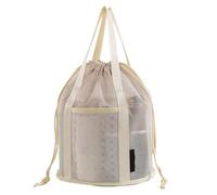 Bolsas de ducha de malla | Organizador de cubo con cordón - Bolsa portátil impermeable para viajes, gimnasio, piscina, playa, Crema de color crema, riferimento alla descrizione, Consulte la