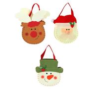Bolsas De Dulces De Fieltro De Navidad Con Asas - Bolsas De Alce Muñeco De Nieve Para Navidad, Paquete De 3 Bolsas De Dulces De Fieltro Reutilizables | Objetos De Escena Para L