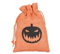 Bolsas de dulces de Halloween 5 piezas/lote 10 x 15 cm Halloween lino bolsas de regalo cordón impresión multicolor embalaje regalo bolsa de dulces decoración de Halloween (color: calabaza naranja,