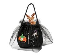 Bolsas de dulces de Halloween con asa bordada no tejida | Bolsas de golosinas de bruja y calabaza para fiestas, aulas, vecindarios, calle, centro comercial, hogar, parque, tienda