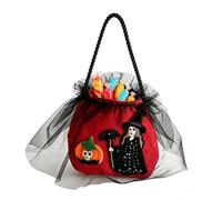Bolsas de dulces de Halloween con asa reutilizables no tejidas bordadas | Bolsas de golosinas de bruja y calabaza para fiestas, aulas, vecindarios, calle, centro comercial, hogar, parque, tienda