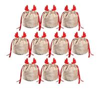 Bolsas De Dulces Navideños,Bolsas Con Cordón Navideños,10 bolsas de terciopelo con cordones | Bolsa linda y para fiestas de Halloween, suministros de recuerdos, bolsas de joyería de terciopelo r