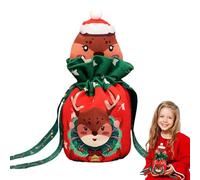 Bolsas de dulces para Nochebuena, bolsas de regalo para Navidad, bolsas de dulces de Navidad, bolsa con bolsa de terciopelo con cordón, bolsa de impresión de dibujos animados para fiestas y festivales