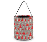 Bolsas de dulces reutilizables con diseño de hongos rojos para Halloween, para decoración de fiestas y días festivos