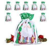 Bolsas de embalaje de Navidad, 8 piezas de bolsas de regalo de Navidad con cordón, recuerdos de fiesta, decoración del hogar para niños y adultos, árbol, vacaciones, festival, aula, boda